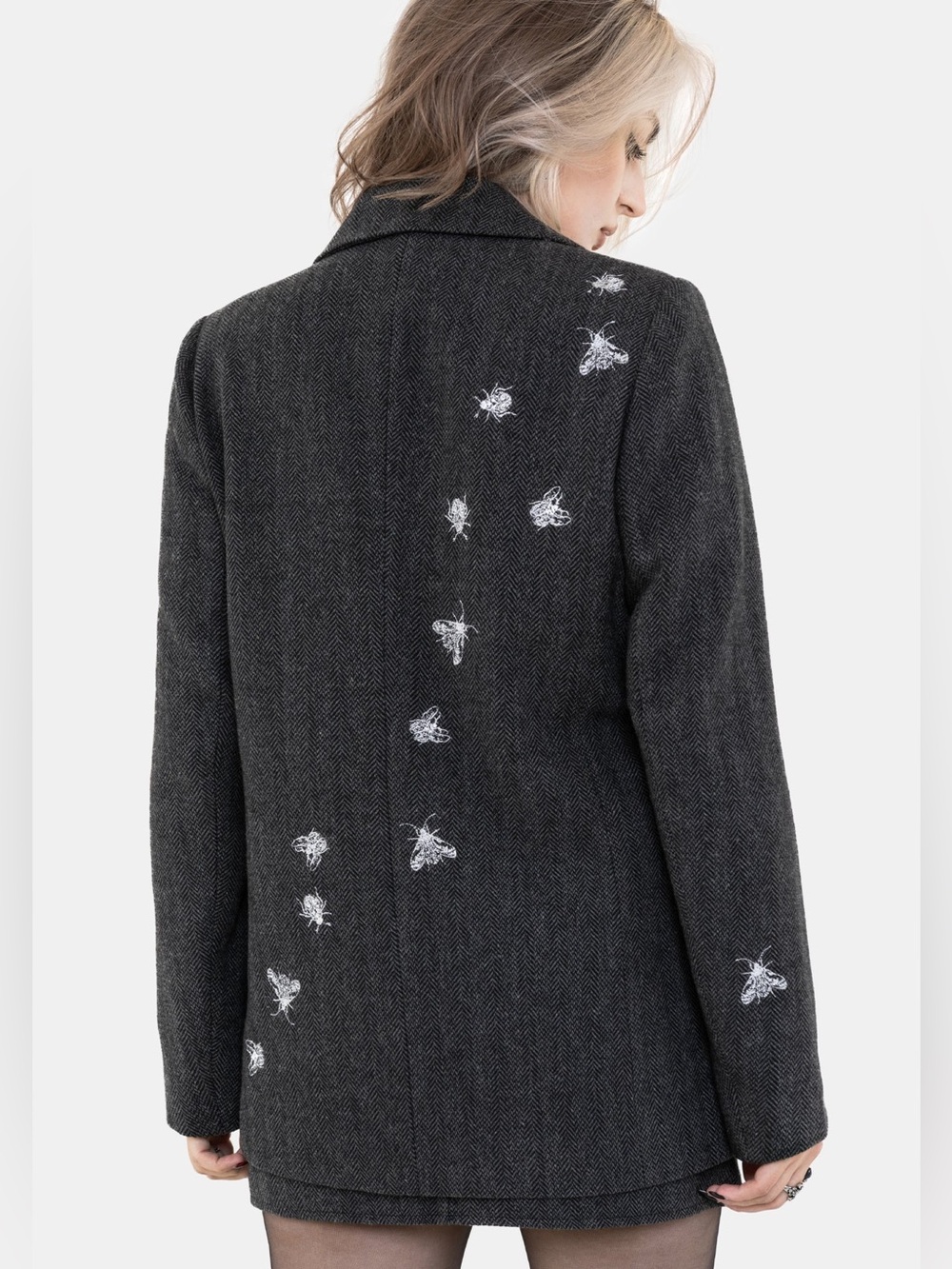Disturbia Chrysina Beetle Sequin Embellished Relaxed Blazer US 16 / UK 20 - Picture 3 of 9